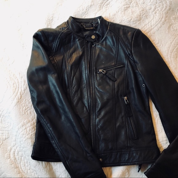 Genuine Leather Moto Jacket- Small - Picture 2 of 8
